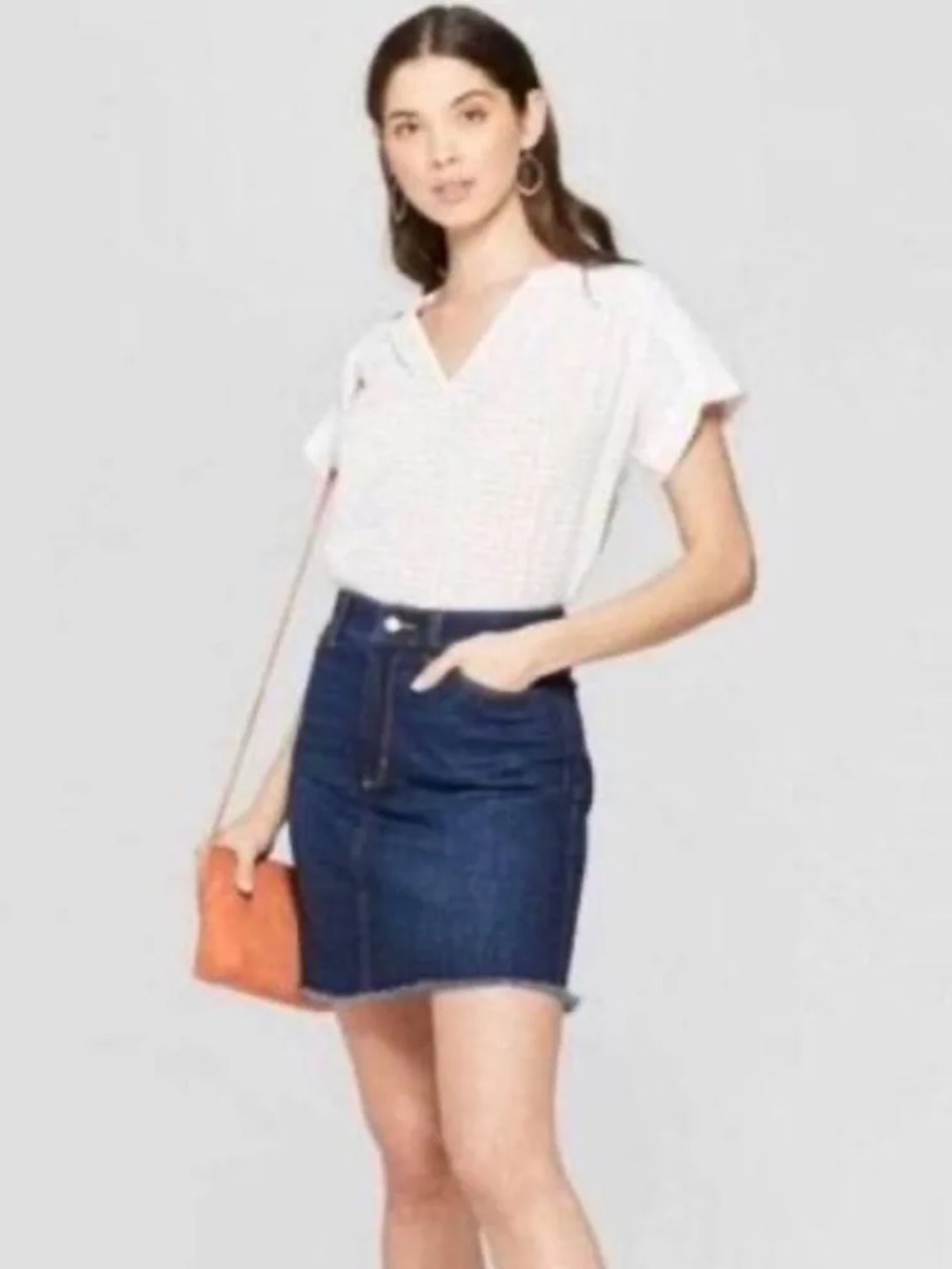 2/$15 EUC Universal Thread Dark Blue Frayed Denim Mini Skirt - Size 10